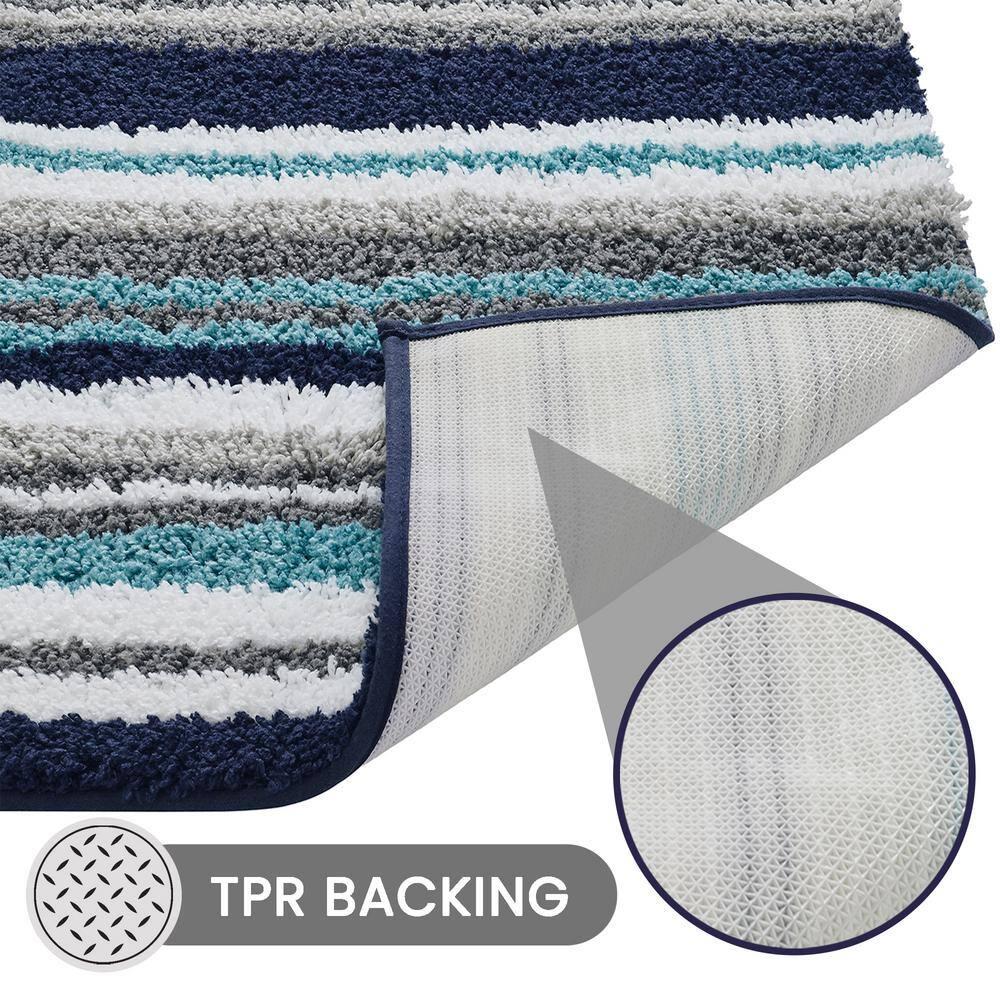 Better Trends Griffie 100% Polyester TPR Backing Tufted Bath Rug 24" x 36" Rectangle - Blue