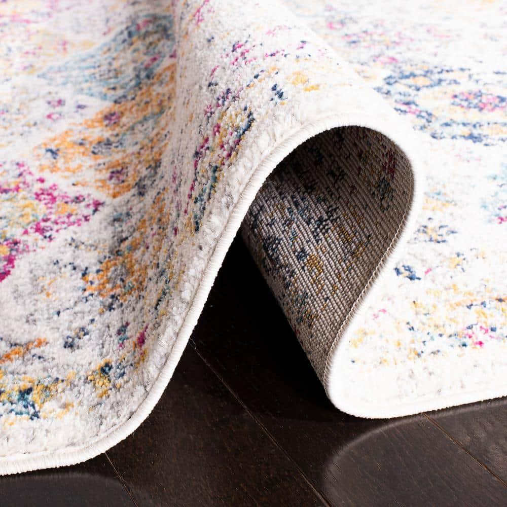 Madison MAD611 Power Loomed Indoor Runner Rug - Cream/Multi - 2'3"x6' - Safavieh