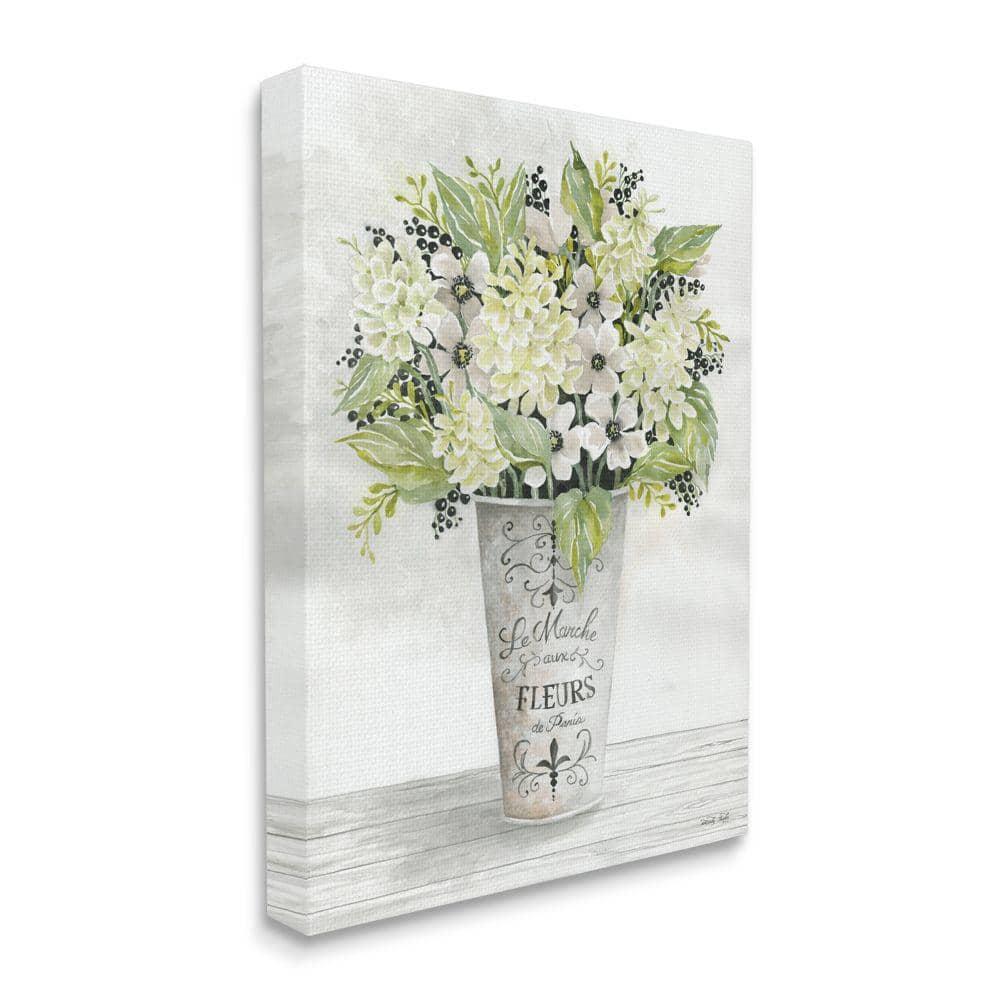 French Floral Greenery Bouquet Canvas Wall Art 16 x 20