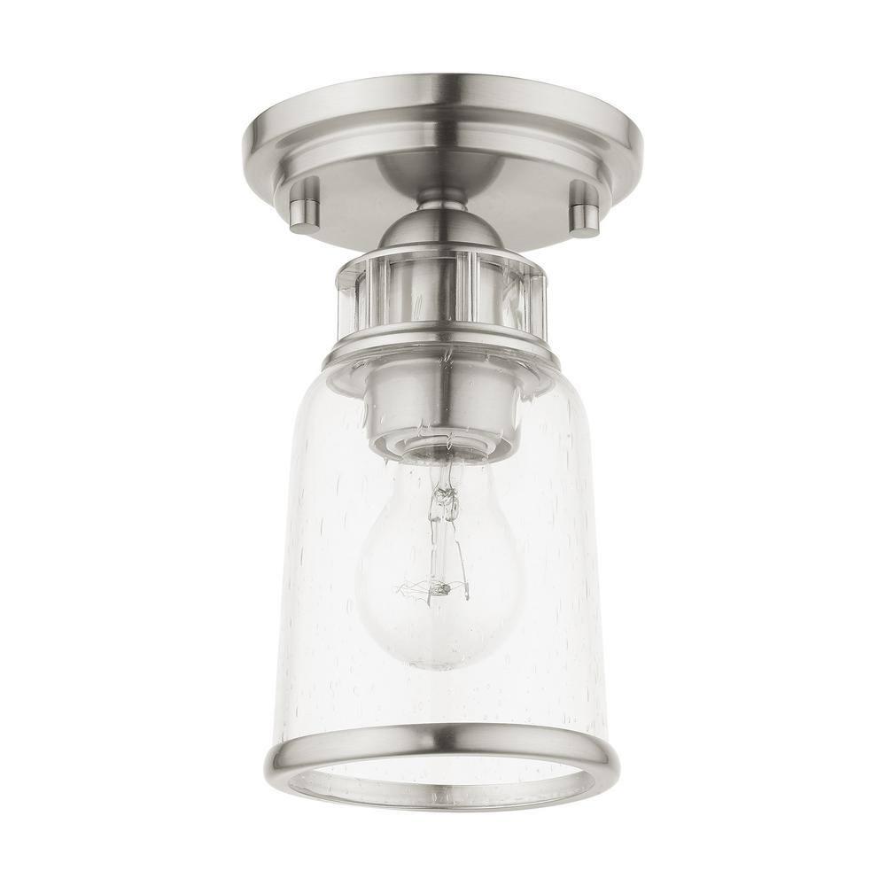 Livex Lighting Lawrenceville 1 - Light Flush Mount in  Brushed Nickel