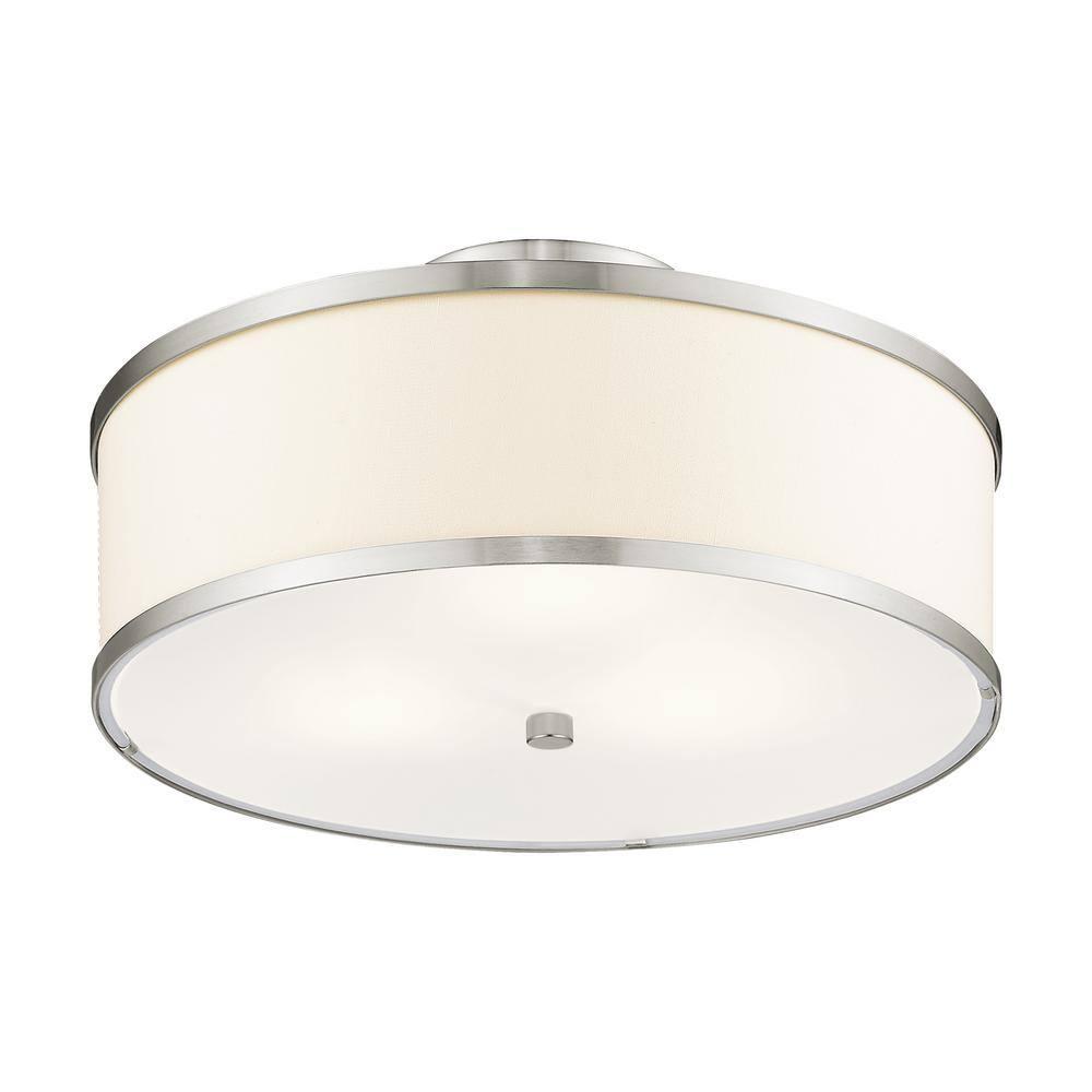 Livex Lighting Park Ridge 3 - Light Semi-Flush Mount in  Brushed Nickel