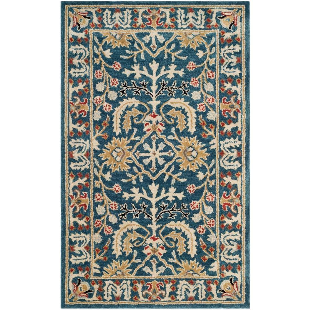 Antiquity AT64 Hand Tufted Area Rug - Dark Blue/Multi - 3'x5' - Safavieh.