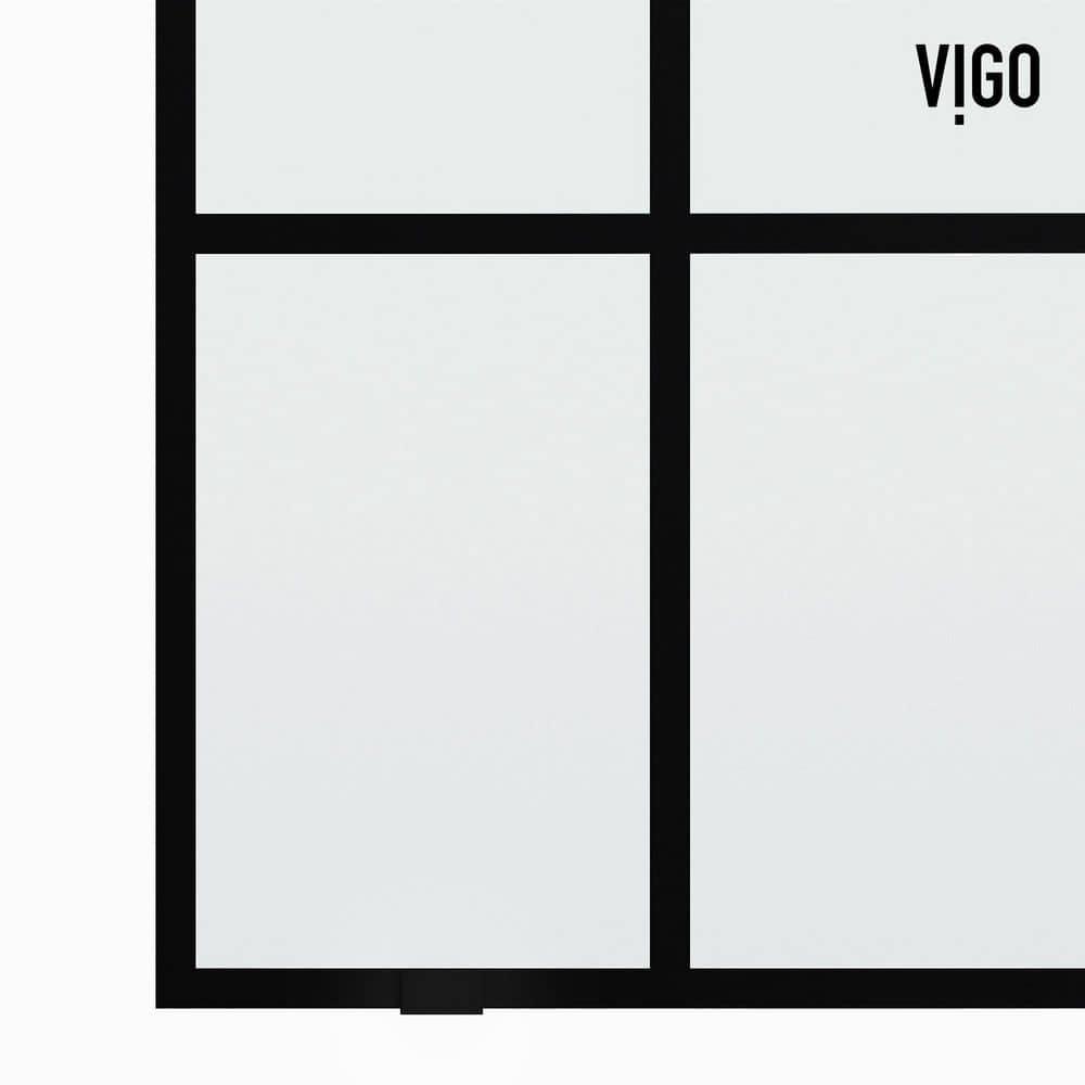 Elan 56-60" W x 74" H Sliding Frameless Shower Door with 3/8" Grid Clear Glass