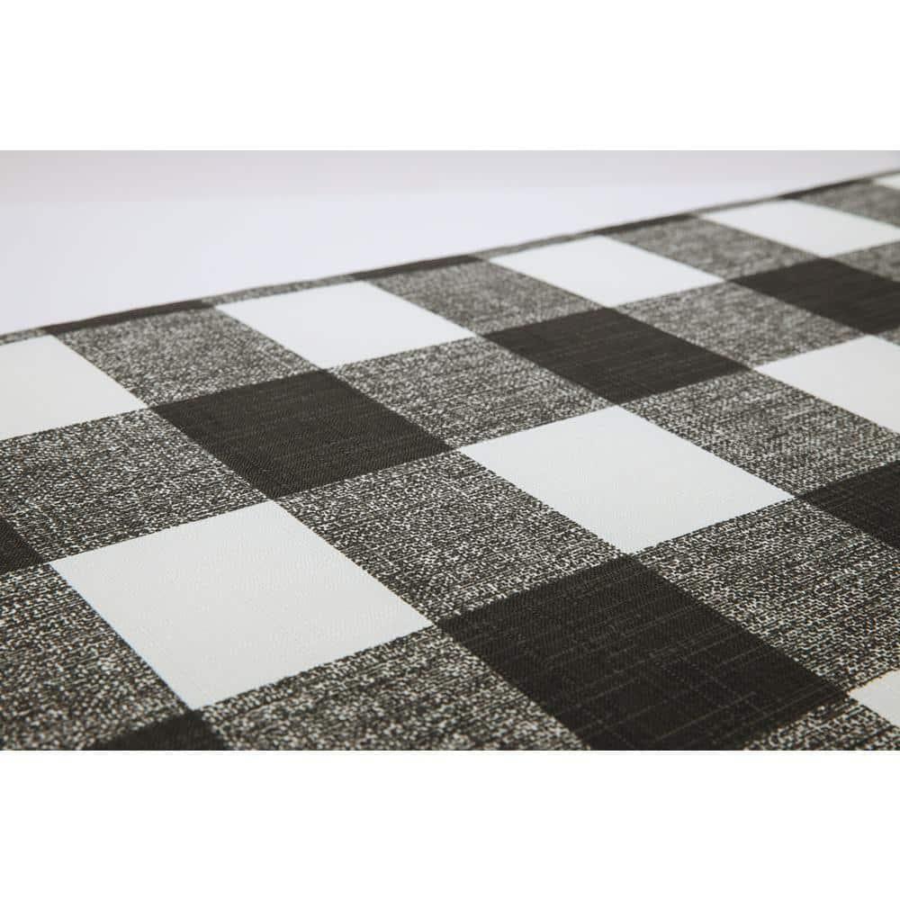 Anderson Rounded Corners Outdoor Chair Cushion Black - Pillow Perfect: Weather-Resistant Patio Seat with Ties