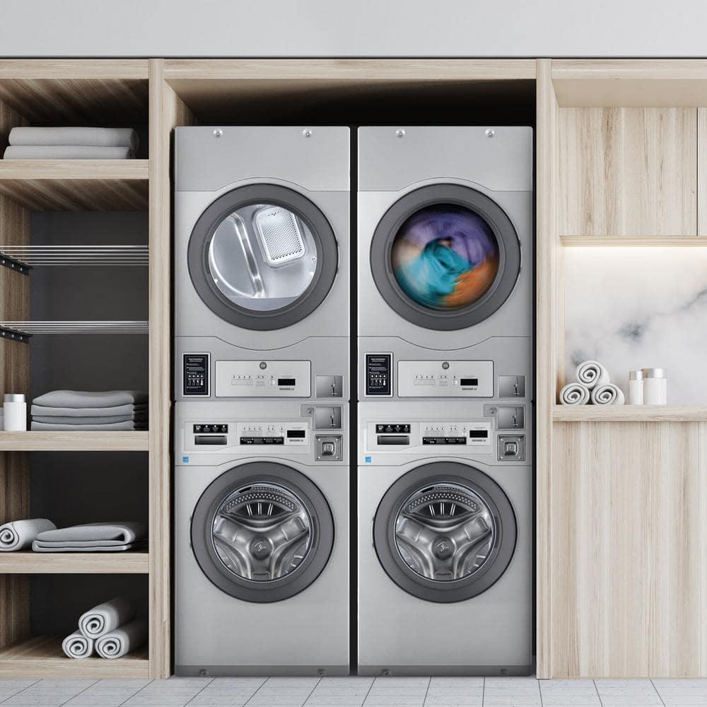 Crossover Crossover 2.0 by Wascomat Commercial Stack 3.5-CF Front-Load Washer and 7-CF Electric Dryer for Coin/Card Operated Laundry