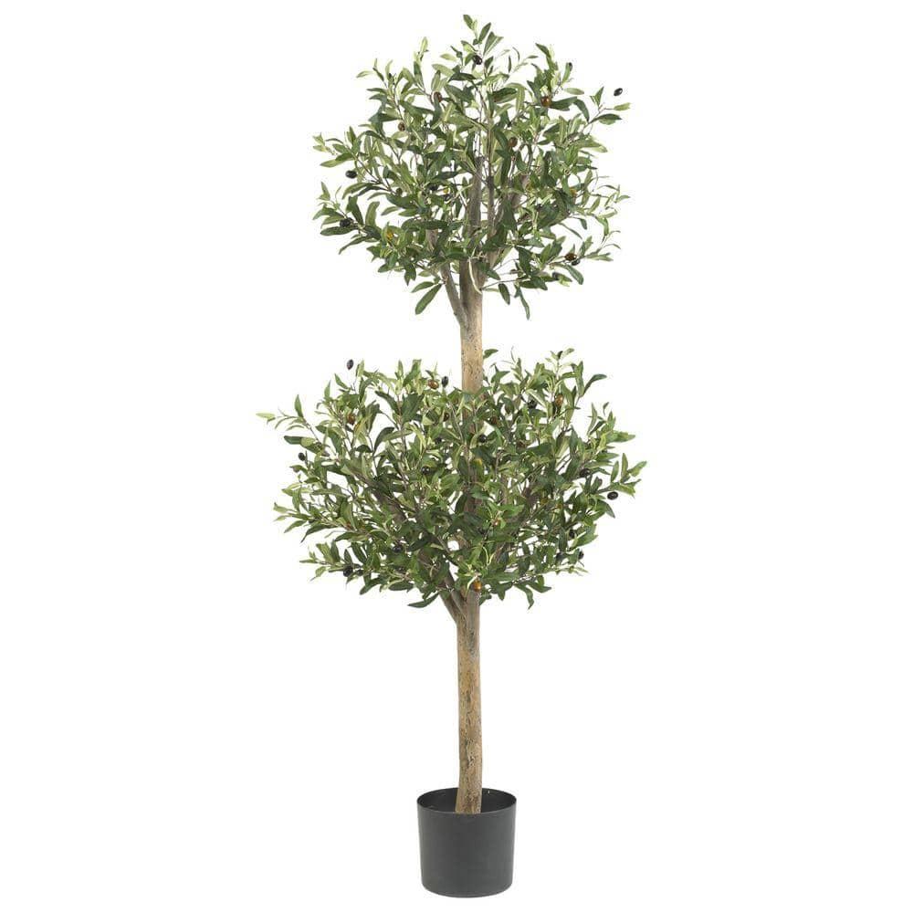 Primrue 4.5ft. Olive Double Topiary Silk Tree