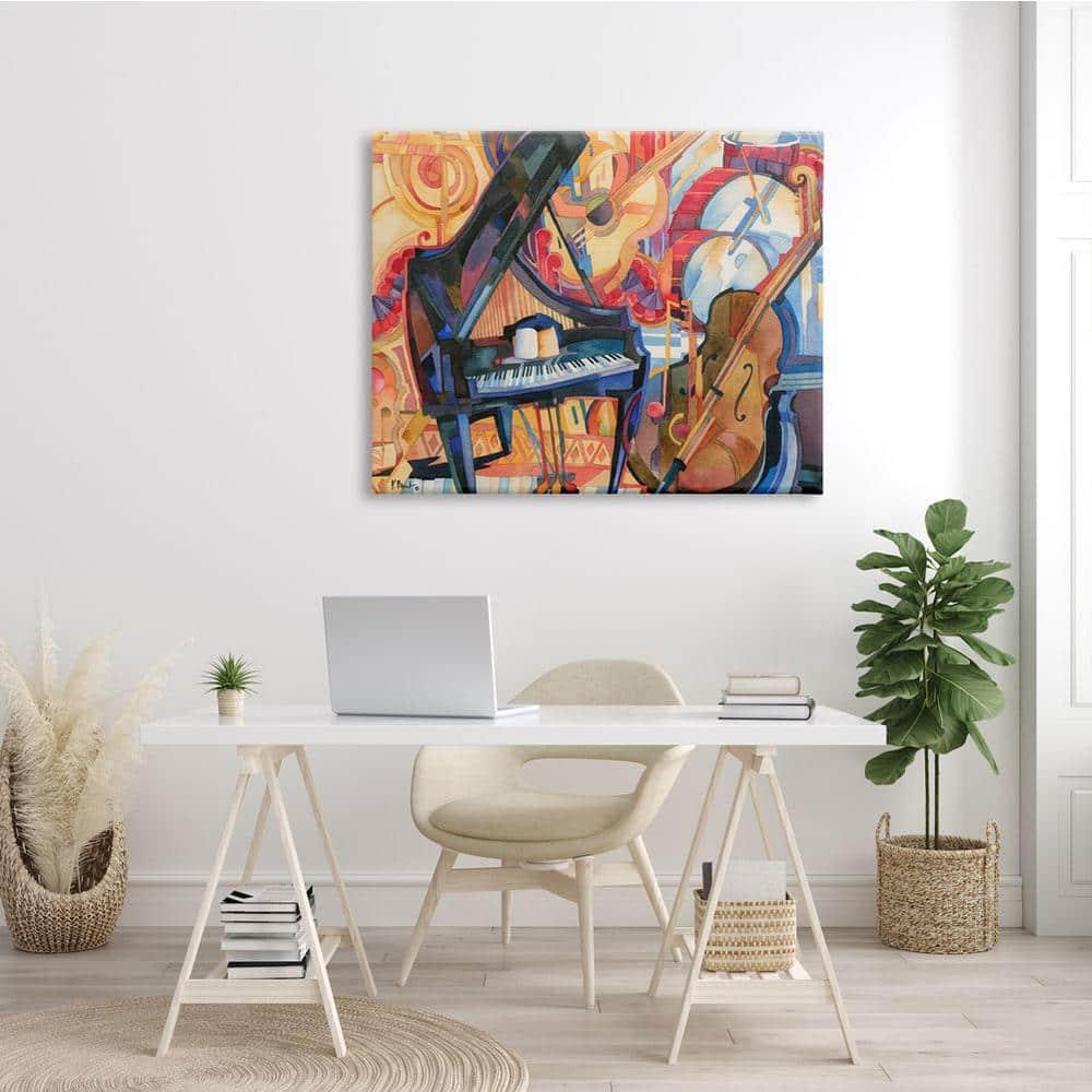Stupell Industries Big City Music Piano Cubism Painting Gallery Wrapped Canvas Print Wall Art, Design by Paul Brent