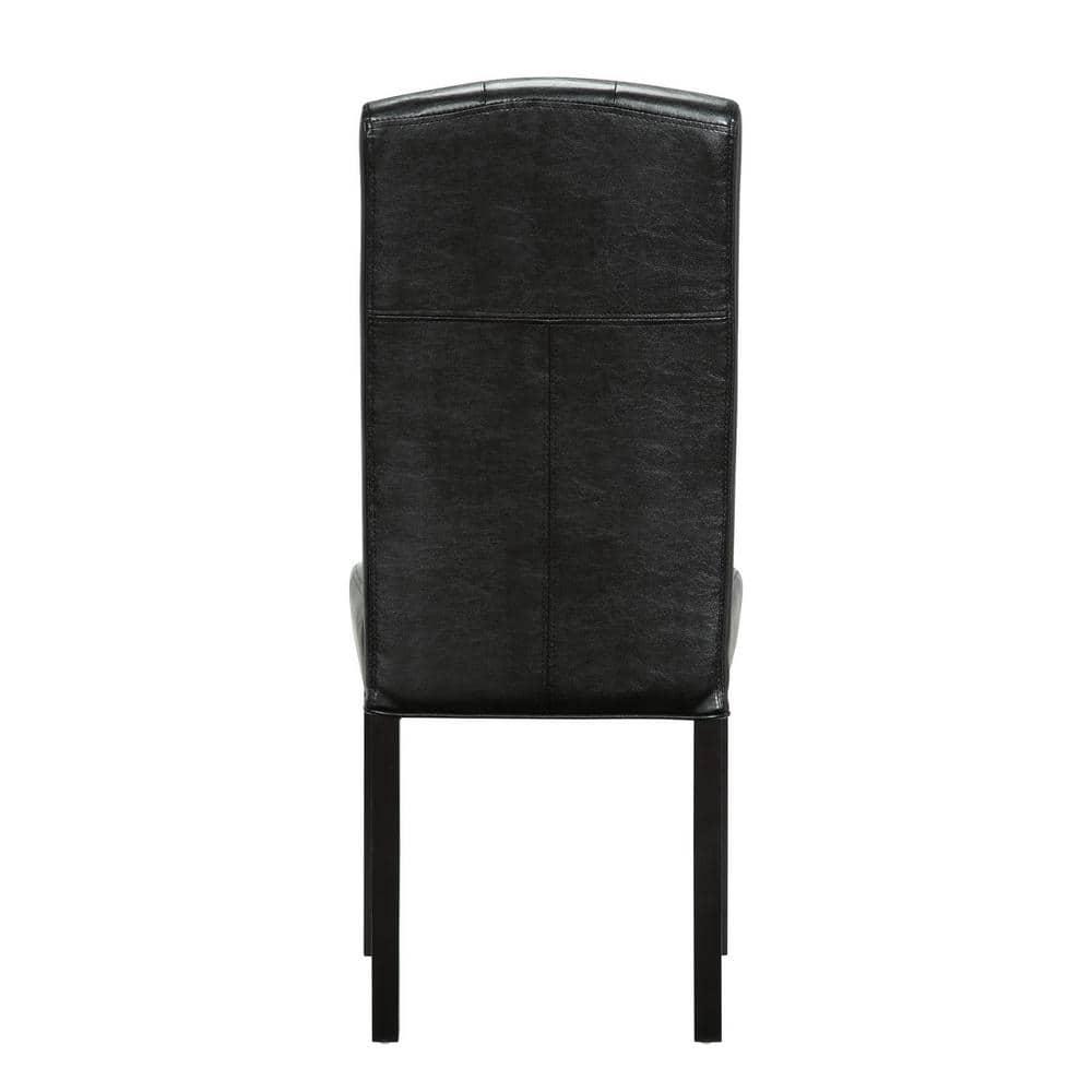 Modway Perdure Dining Side Chair Black: Vinyl Upholstered Parsons Style, Wood Frame, 285 lb Capacity