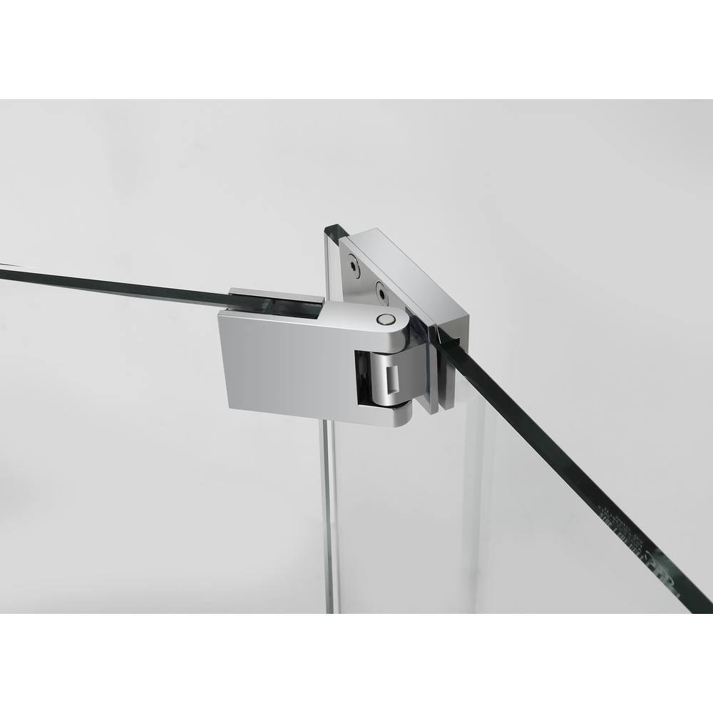 Madox 36" W x 76" H Hinged Frameless Shower Door