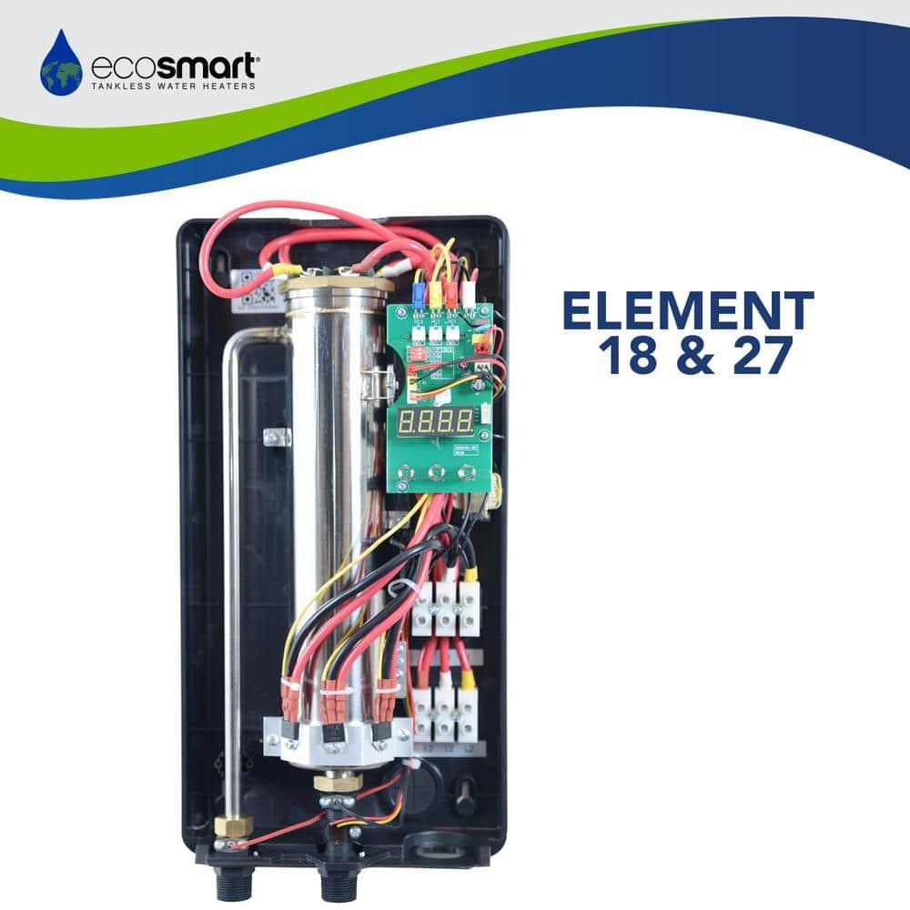 EcoSmart ECOS 18 Tankless Electric Water Heater, 18 Kw at 240 Volts, 75 Amps with Patented Self Modulating Technology