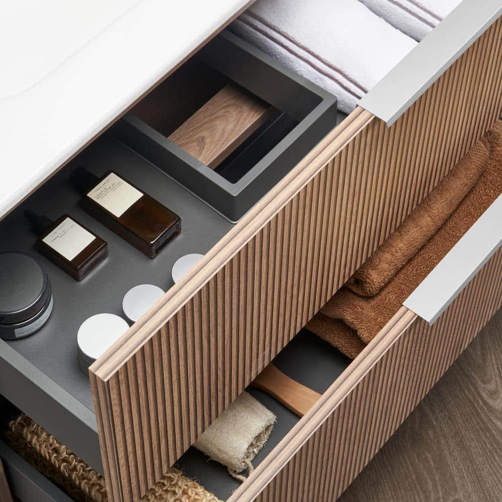 Demeter Art Chrome 40 in. W x 18.1 in. D x 22.8 in. H Deco Wall Mounted Vanity with Single Sink and White Ceramic Top