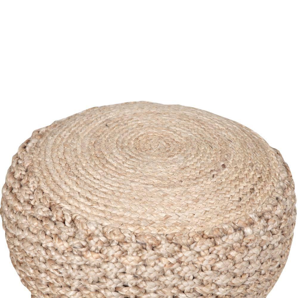 Highland Dunes Aarron Hand-Made Jute Braided Ottoman Pouf