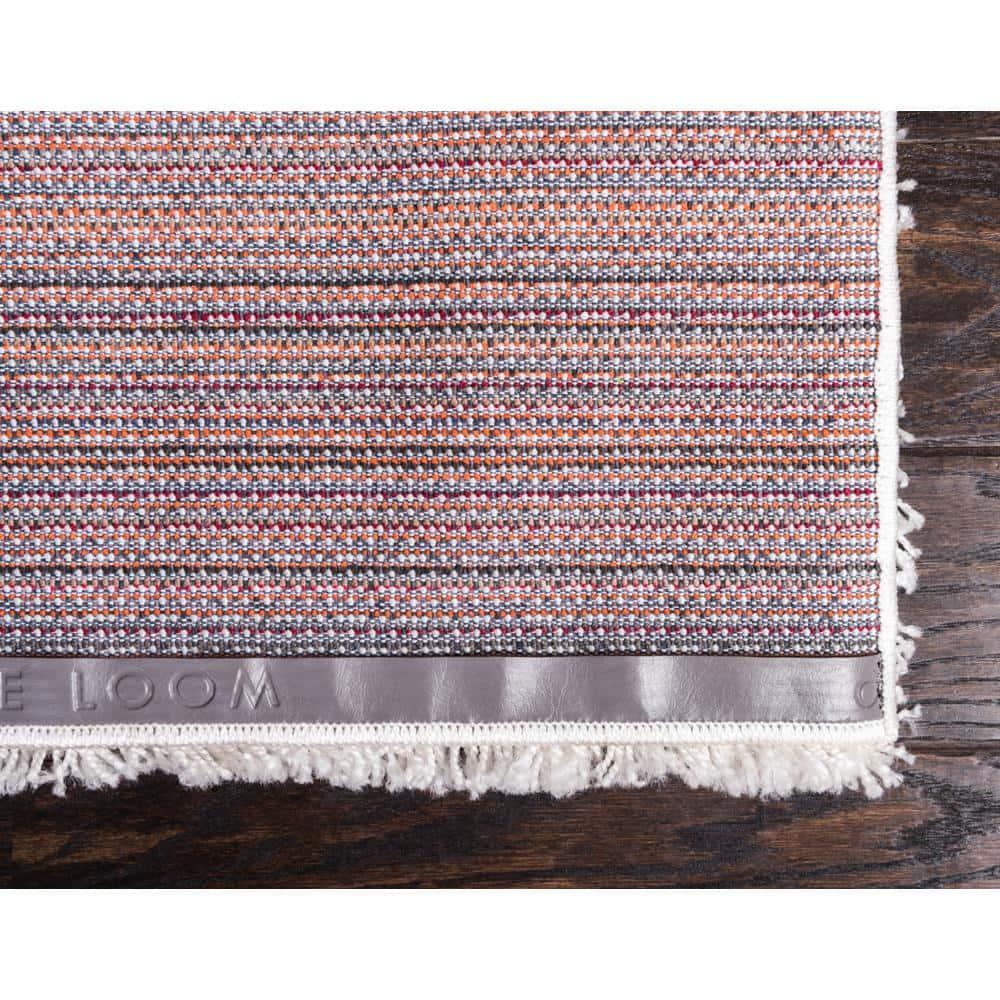 Unique Loom 4' 1 x 6' 1 Solid Shag Snow White Area Rug