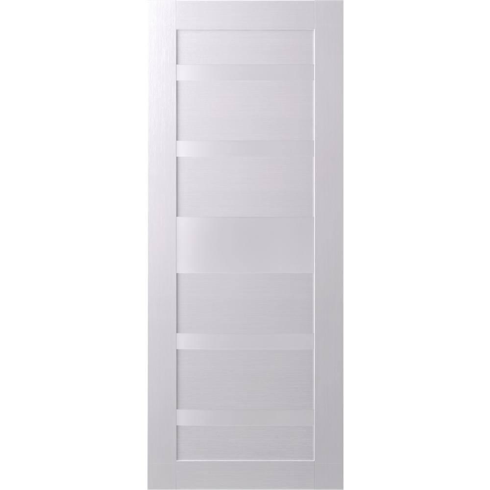 Belldinni Kina No Bore Solid Core 5-Lite Frosted Glass PP Finished Wood Composite Interior Door Slab