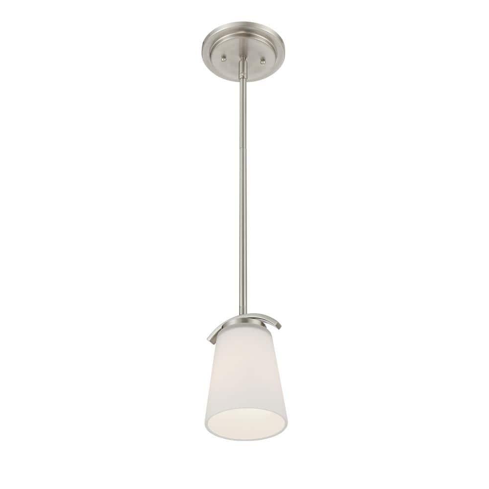 1 Light Mini Pendant In Transitional Style 7.5 Inches Tall By 4.75 Inches Wide-Brushed Nickel Finish Minka Lavery 4961-84