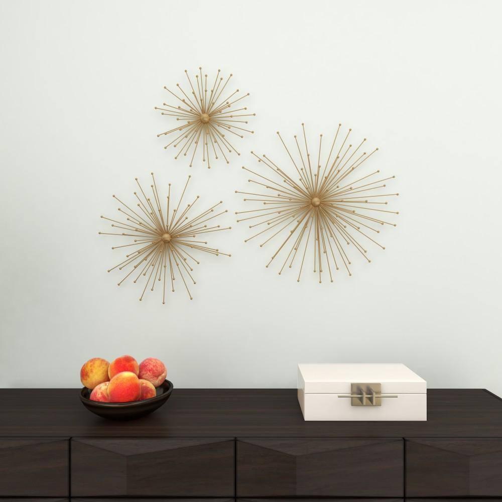 George Oliver Metal 3D Starburst Gold Wall Decor Set