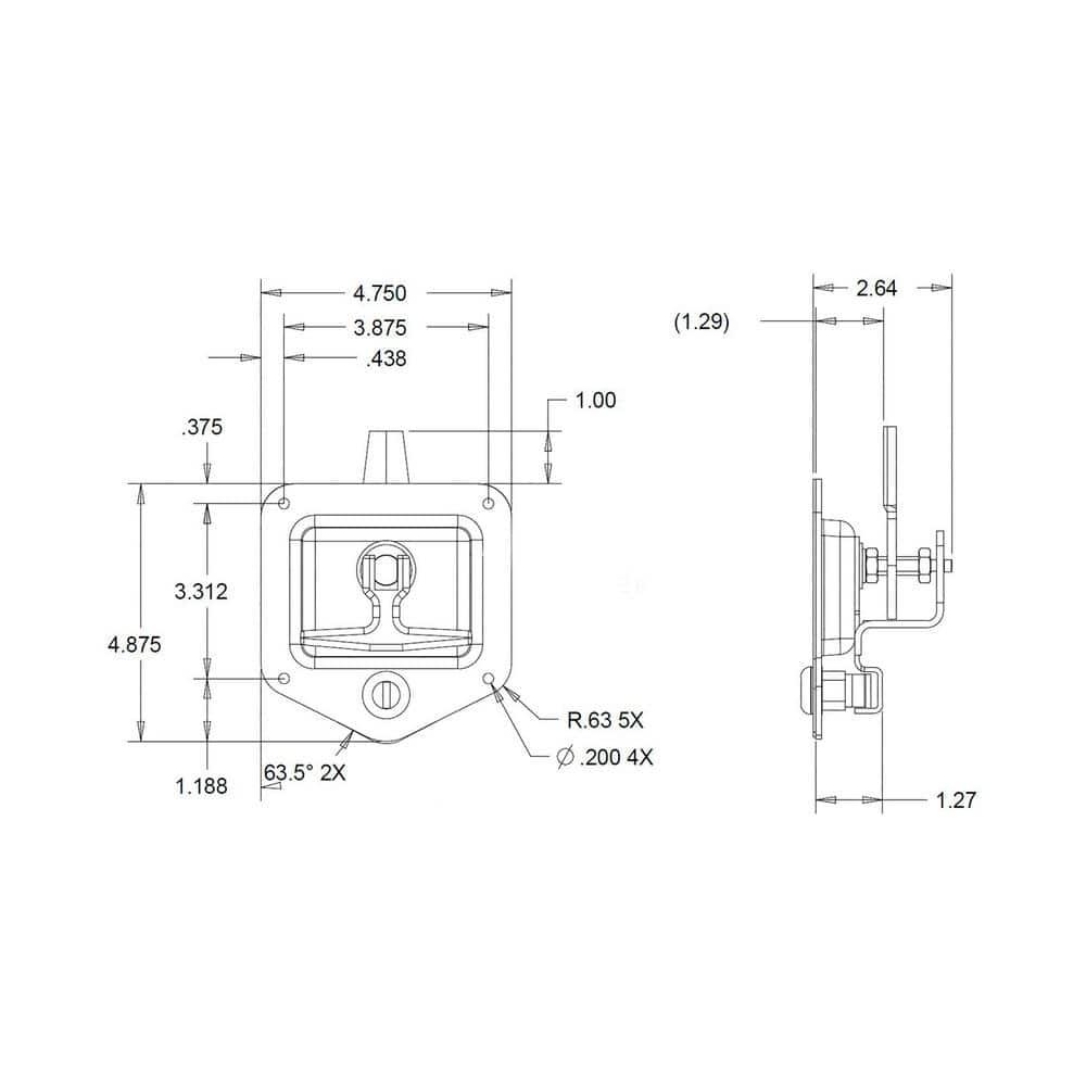 Buyers Products L8815 T-Handle Latch (Latch,T-Handle,Sst,Sgl Pt W/Gskt & Ch545)