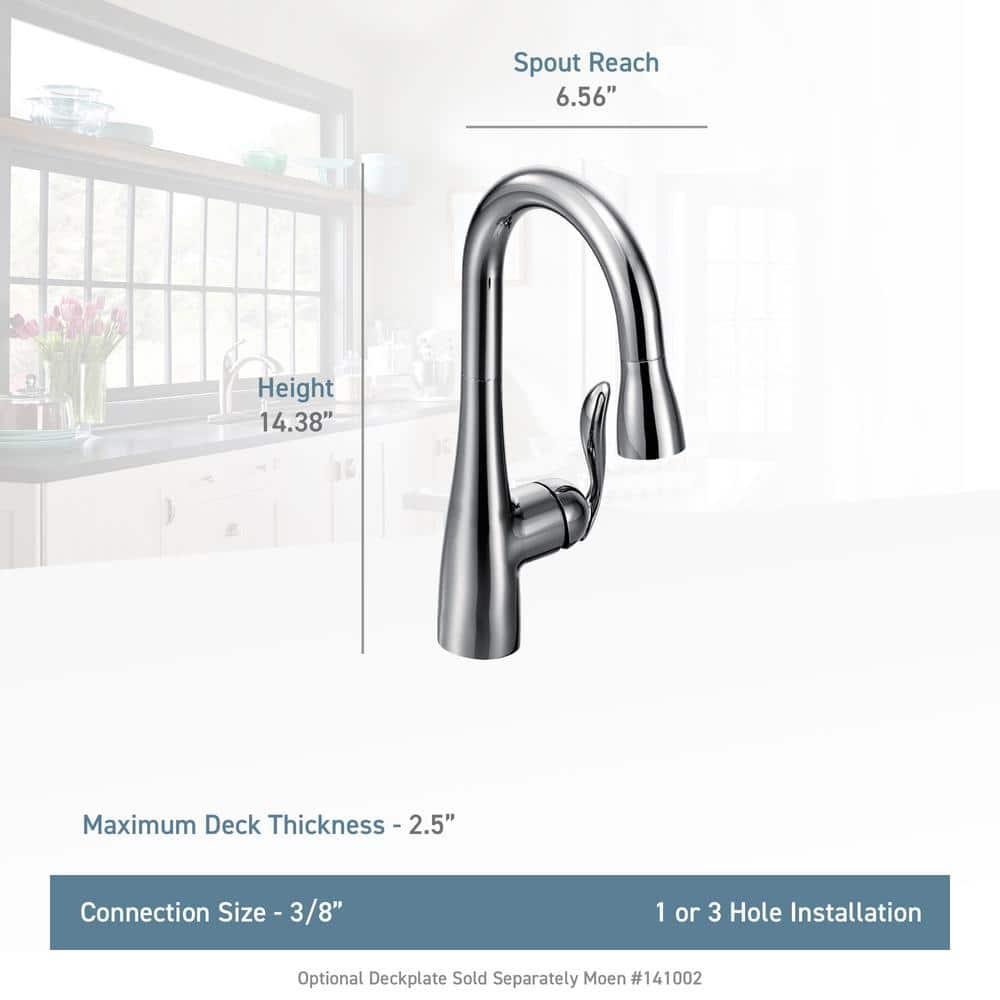 Moen Arbor One Handle High Arc Pulldown Bar Faucet with Reflex Technology