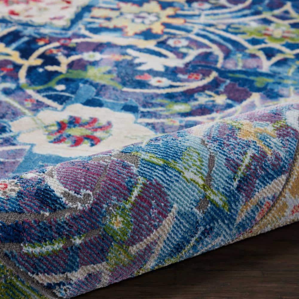 Nourison Global Vintage 7'10" x 9'10" (8' x 10') Blue Area Rug Oushak Vintage Center Medallion by Nourison