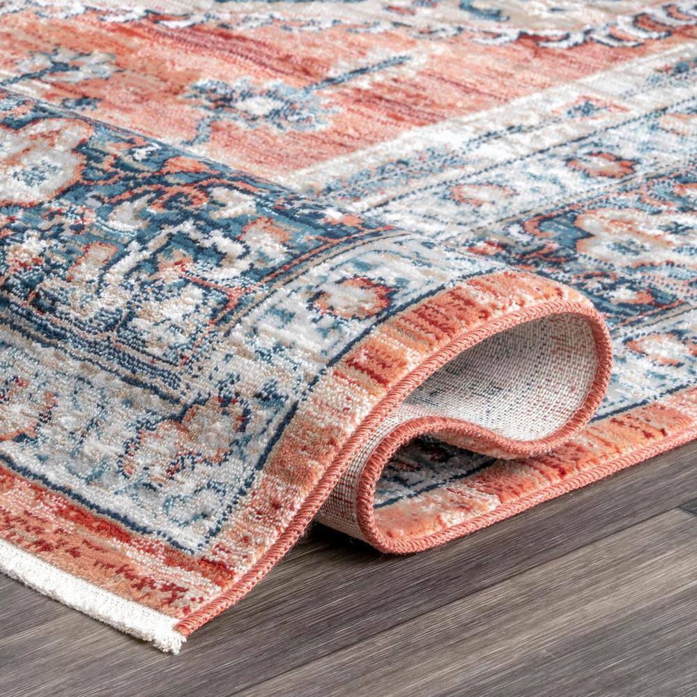 Nuloom Zara Medallion 10x14 Indoor Area Rug for Living Room Bedroom Dining Room Kitchen, Rust/Blue