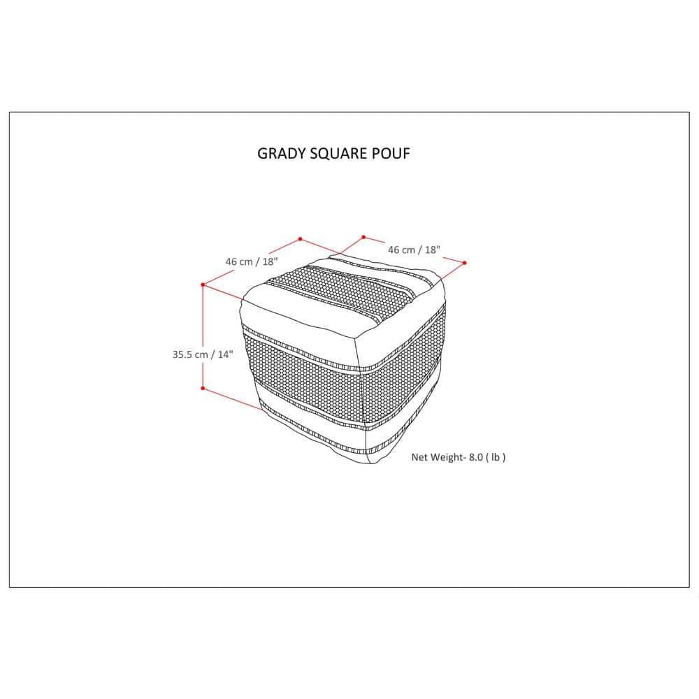 Simpli Home Grady Upholstered Pouf