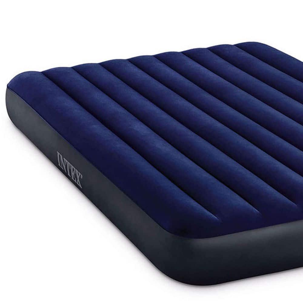 Intex 80 x 60 x 10 Inch Dura-Beam Fiber-Tech Vinyl Standard Downy Air Mattress with Plush Top and 2-in-1 Valve, Queen (Pump Not Included)