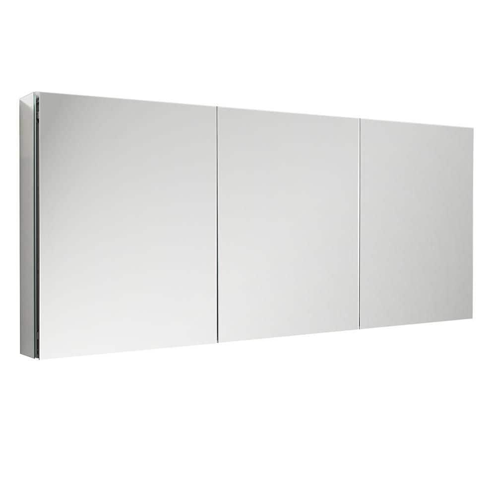 Senza Recessed/Surface Mount Rectangular Frameless Bathroom Medicine Cabinet
