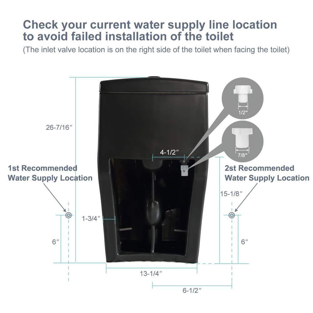 Greta Tornado Powerful Flush One-Piece Toilet, 1.28 GPF Elongated Floor Mounted