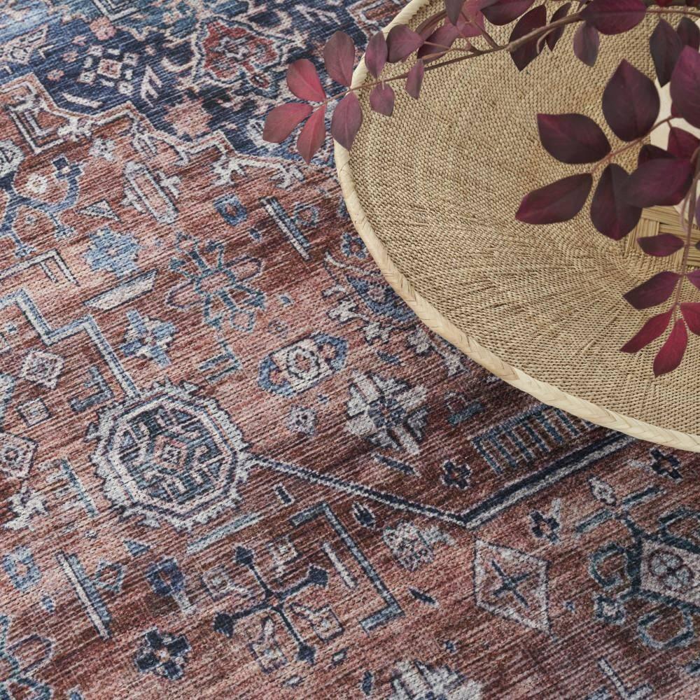 Nourison Washable Brilliance 5'3" x 7'3" Blue/Multi Vintage Indoor Rug