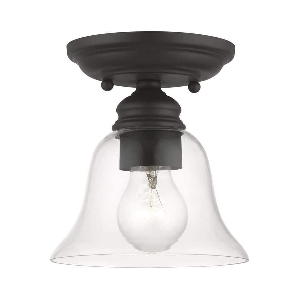 Livex Lighting Moreland 1 - Light Semi-Flush Mount in  Black