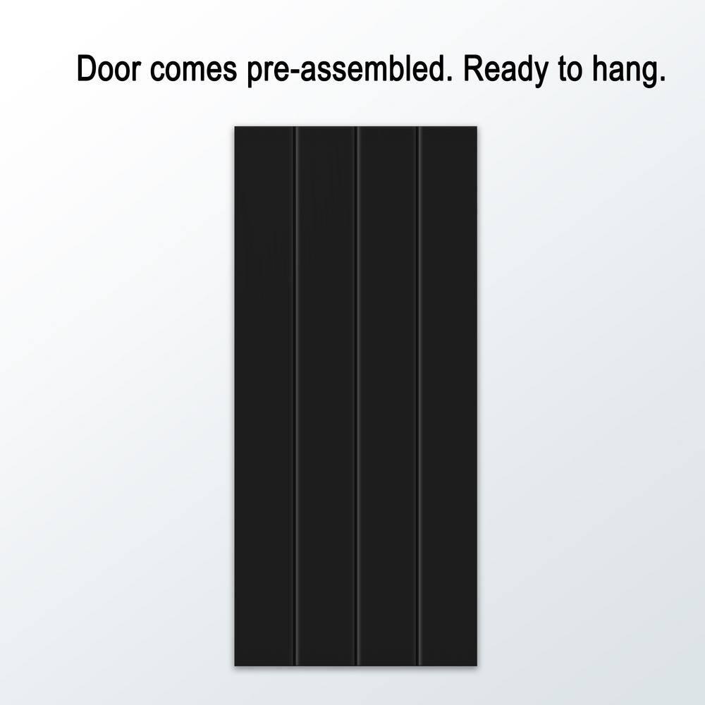Calhome 84'' Hollow Paneled Painted with Installation Hardware Kit Barn Door
