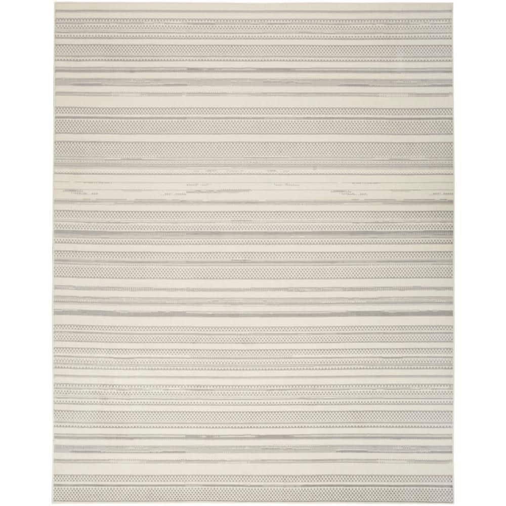 Nourison Grafix Abstract Striped Indoor Rug Ivory Grey 5'3" x 7'3"