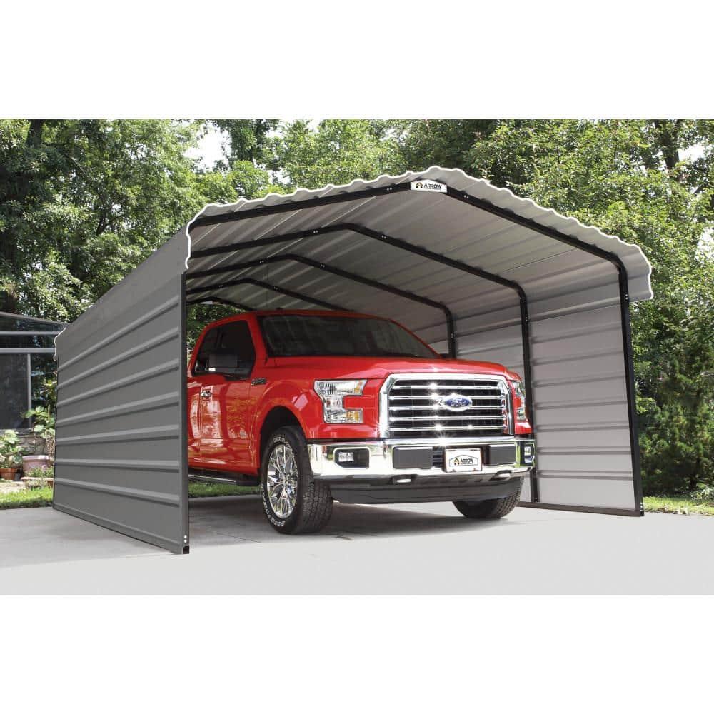 Arrow Arrow Steel Carport with 2 Side Wall Kits, 12x20x07