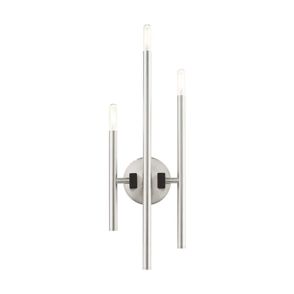 Livex Lighting Denmark 3 - Light Wall Light in  Brushed Nickel