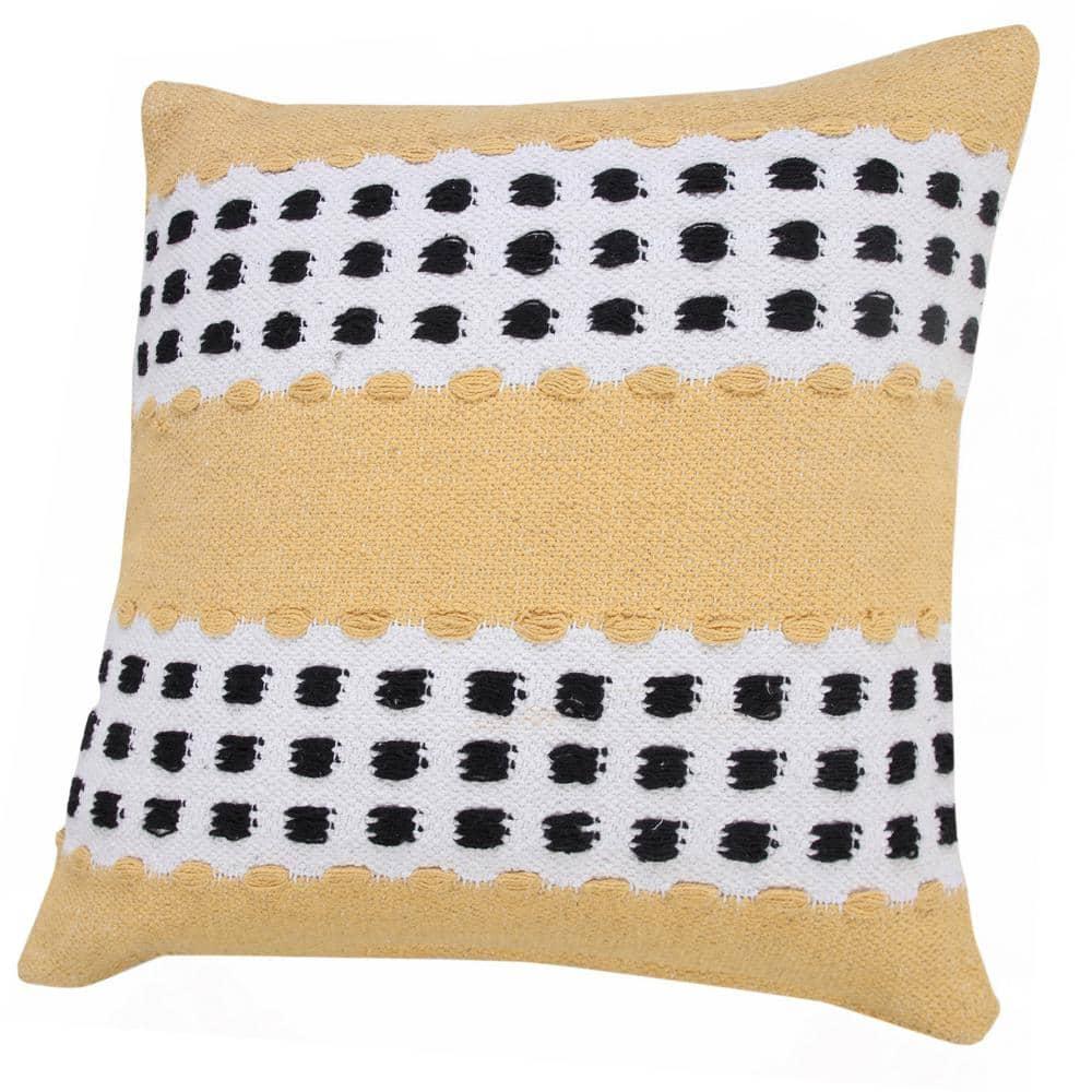 LR Home Metropolitan Woven Dash Grid Striped Throw Pillow