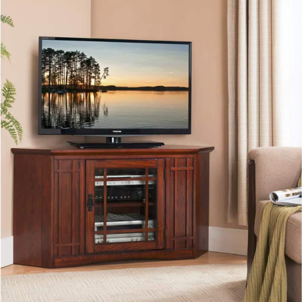 Leick Furniture Mission 46" Corner TV Stand in an Oak Finish