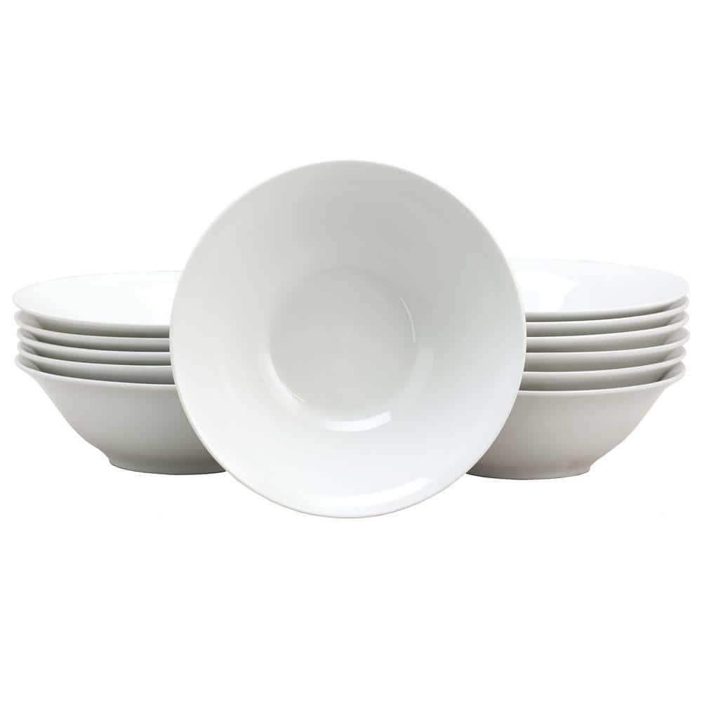 Gibson Home 7 Inch Fine Ceramic Bowls 12 Piece Set in Pearl