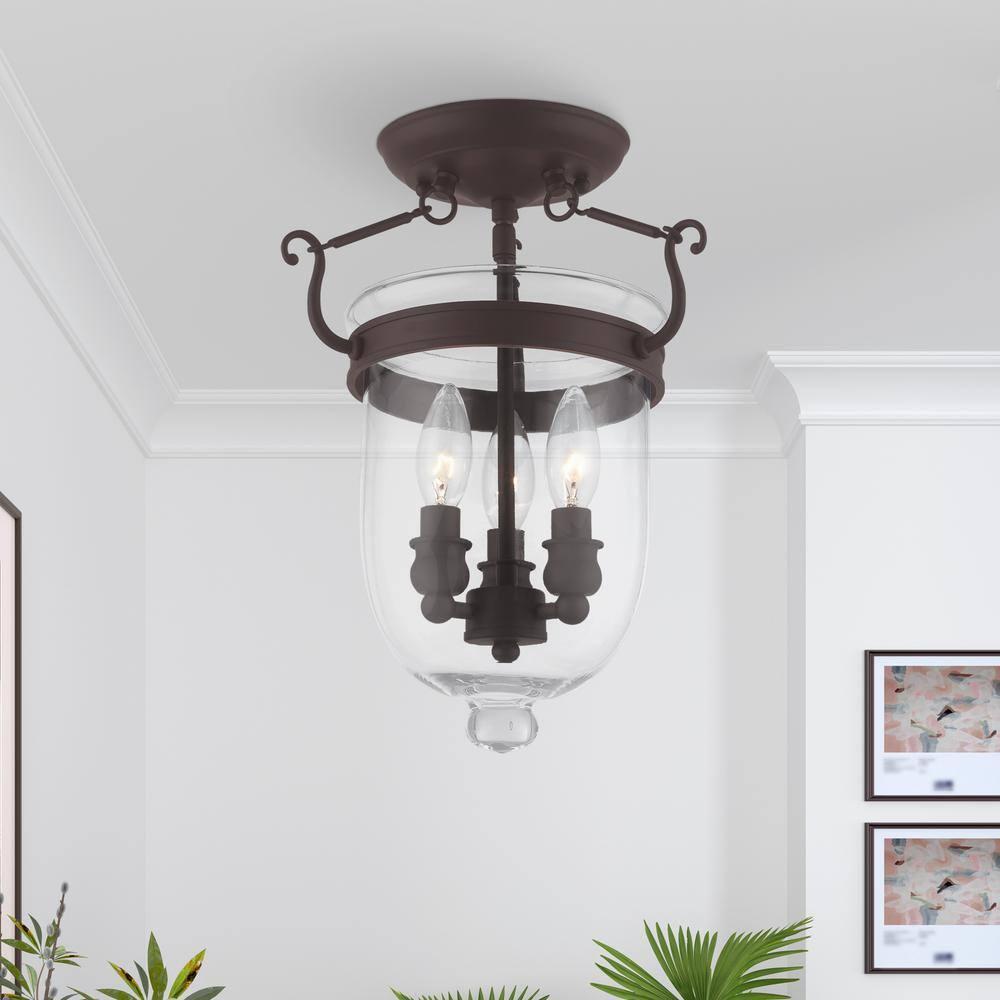 Livex Lighting Jefferson 3 - Light Flush Mount in  Bronze
