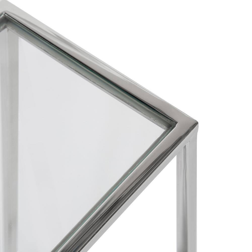 Kate and Laurel Jaspur Rectangle Metal Side Table, 16x8x24, Silver