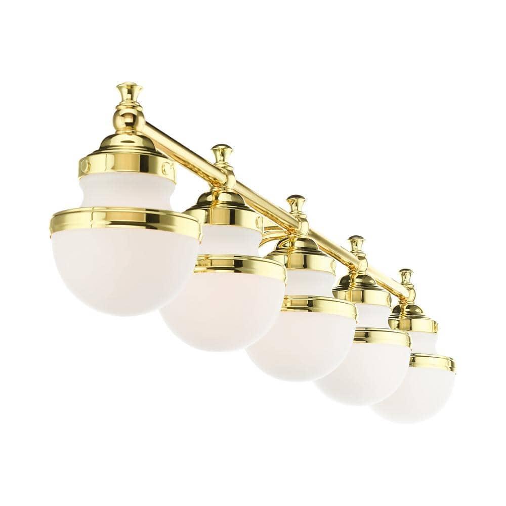 Livex Lighting Oldwick 5 - Light Vanity in  Polished Brass