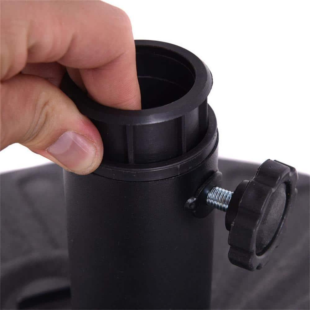 Costway 20'' Round 23L Water Filled Umbrella Base Stand Self-filled Patio Furniture Black