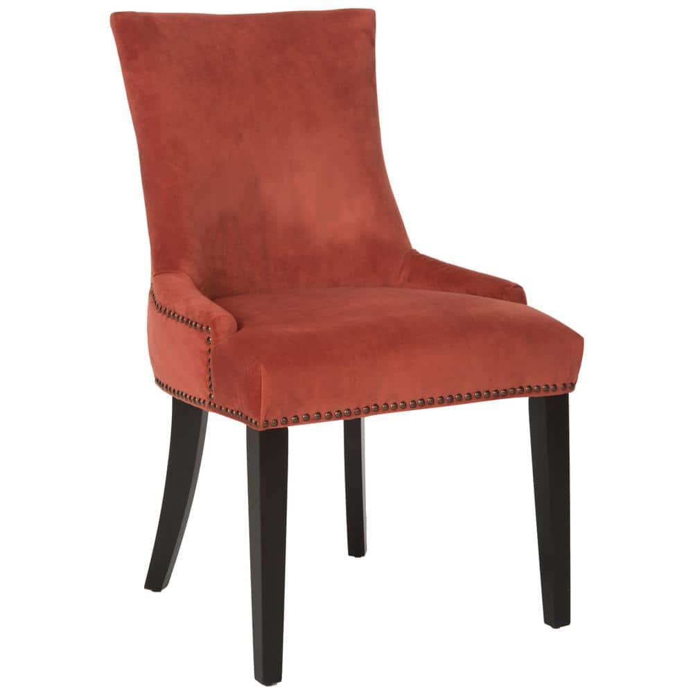 Lester 19''H Dining Chair (Set of 2) with Brass Nail Heads - Rust - Safavieh