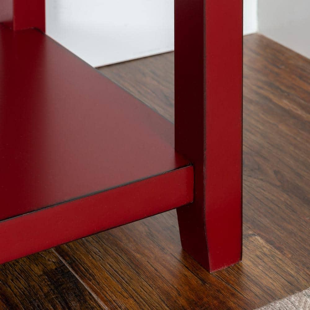 Walker Edison Highboy Transitional Wood TV Stand for TVs up to 55" - Antique Red