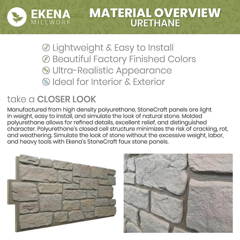 StoneCraft Aged Brick Faux Brick Panel, 46 7/8"W x 27"H x 1 1/4"D