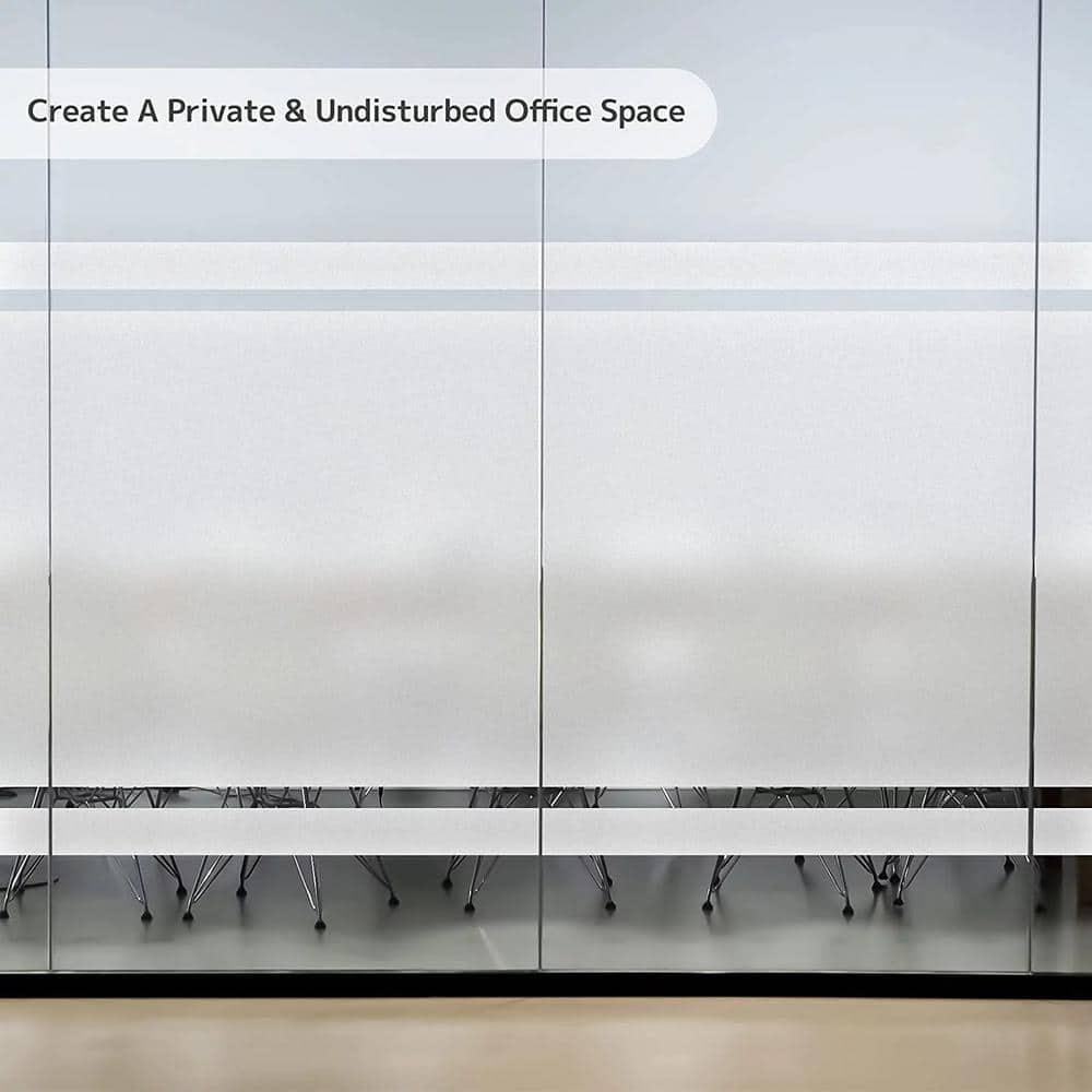 HIDBEA Frosted Window Privacy Film - Non Adhesive Static Cling Glass Stickers Sun UV Blocking Heat Control Door Covering Decals for Home Office, 35.4 x 78.7 Inch