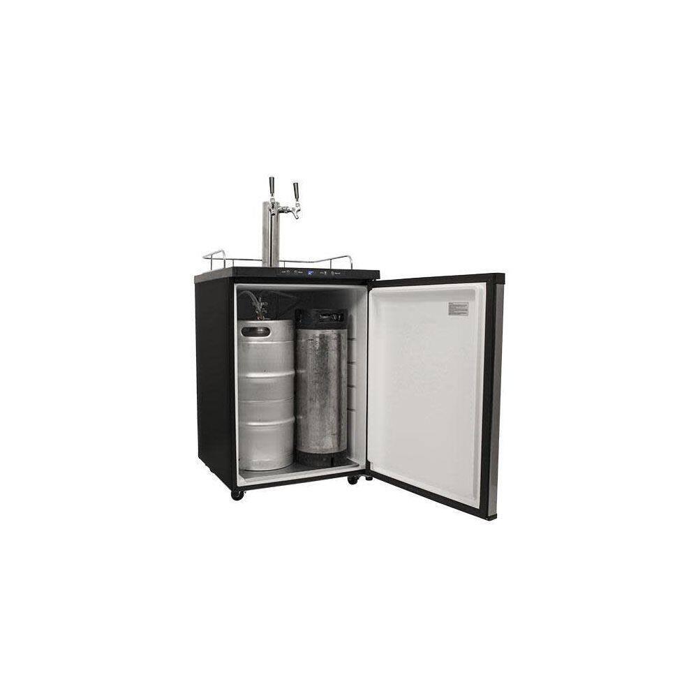 EdgeStar 5.6 Cubic Feet Dual Tap Freestanding Kegerator with Adjustable Temperature