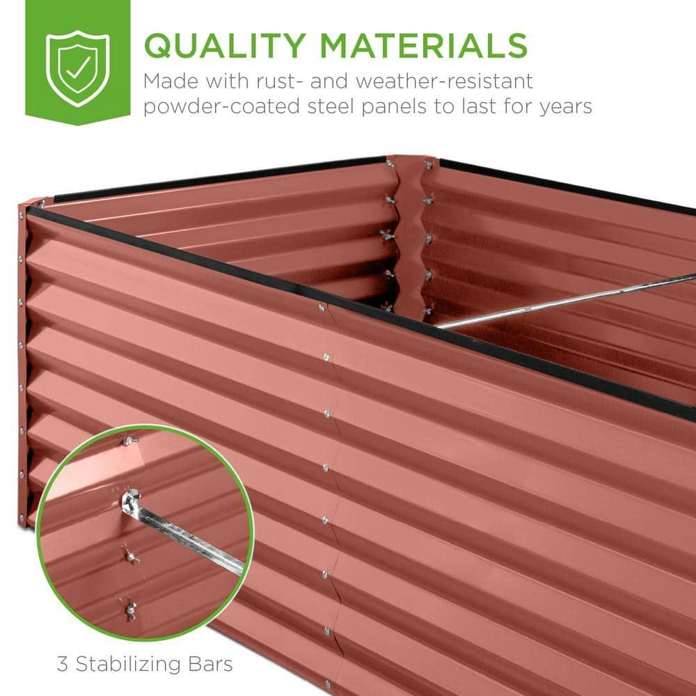 Arlmont & Co. Rosonda 8x4x2ft Outdoor Metal Raised Garden Bed, Planter Box for Vegetables, Flowers, Herbs