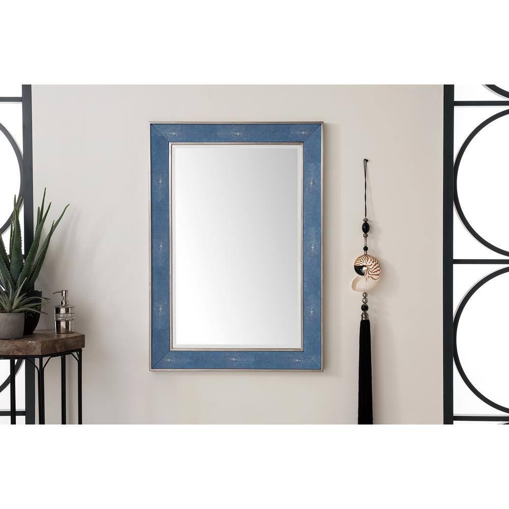James Martin Vanities Element 28" Mirror, Silver w/ Delft Blue