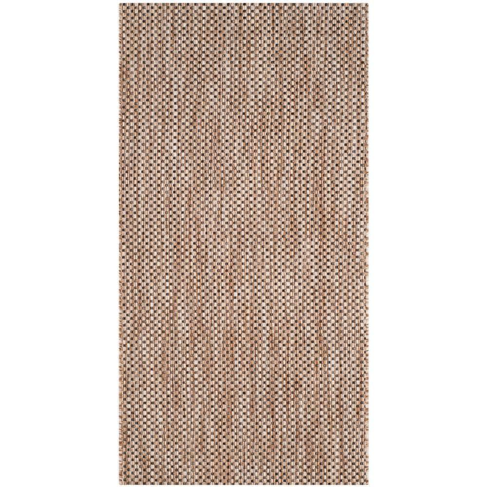 Courtyard CY8521 Power Loomed Indoor/Outdoor Accent Rug - Natural/Black - 2'7"x5' - Safavieh.