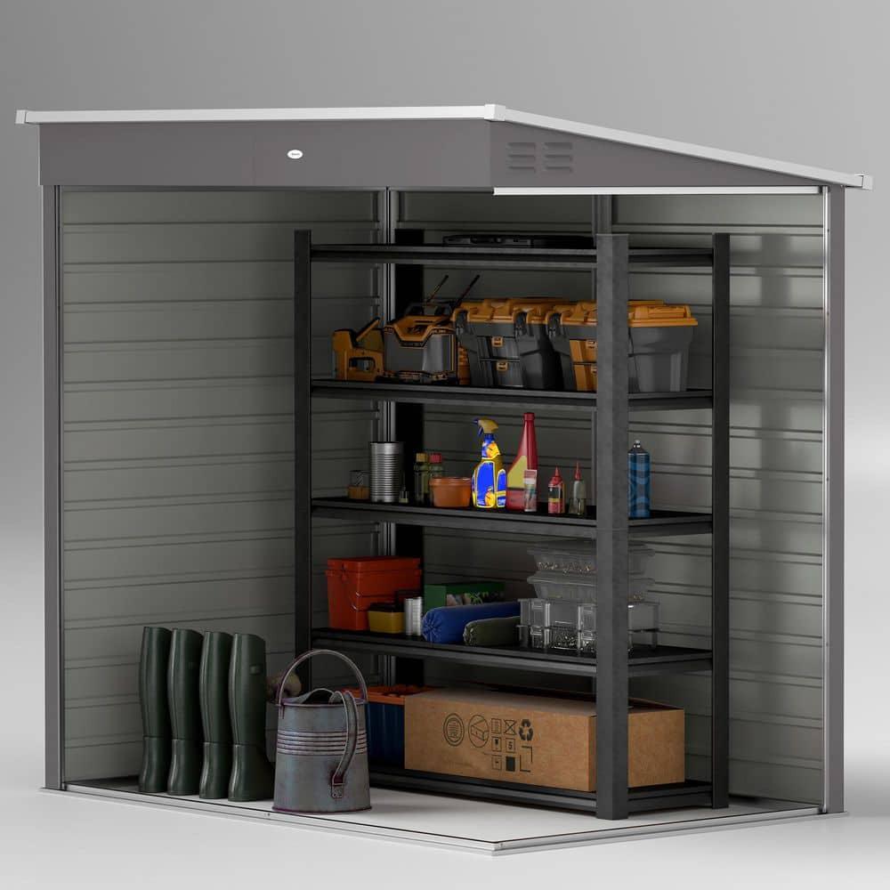 Outsunny 6' x 4' Outdoor Storage Shed, Metal Garden Shed with Lockable Door and Gloves, Tool Shed for Backyard Garden Patio Lawn